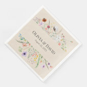 Taupe Wildflower Meadow Bruiloft Servetten (Hoek)