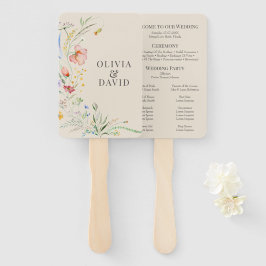 Taupe Wildflower Meadow Trouwprogramma Handwaaier