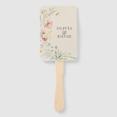 Taupe Wildflower Meadow Trouwprogramma Handwaaier (Voorkant)