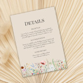 Taupe Wildflowers Bruiloft Details Behuizing Kaart