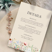 Taupe Wildflowers Bruiloft Details Behuizing Kaart