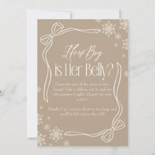 Taupe Winter Coquette Hoe groot is haar buik Kaart (Voorkant)