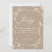 Taupe Winter Coquette Pacifier Hunt Baby shower Kaart (Achterkant)