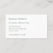 Taupe, wit en salie groen monogram visitekaartje (Achterkant)