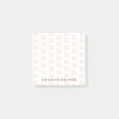 Taupe Wit minimaal vet Monogram Initiaal Letter Post-it® Notes (Voorkant)