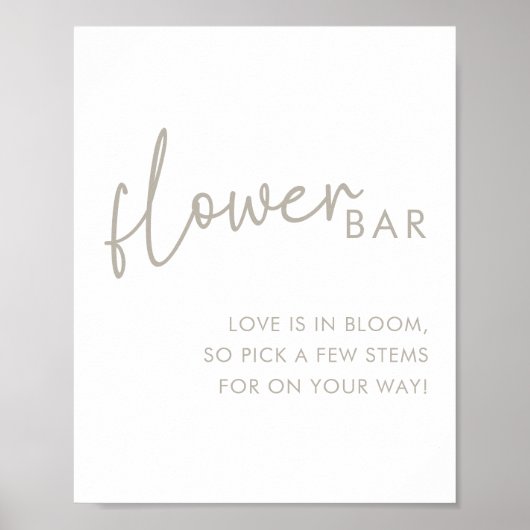 Taupe & Wit Minimalistische Vrijgezellenfeesten Bl Poster (Voorkant)