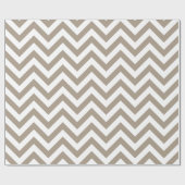 Taupe Wit XL Chevron ZigZag Patroon Cadeaupapier (Vlak)