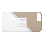 Taupe, witte driehoeken, monogram moderne geometri Case-Mate iPhone case (Achterkant (Horizontaal))