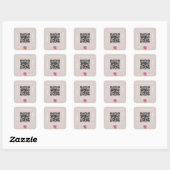 Taupe zakelijke naam qr code instagram vierkante sticker (Vel)