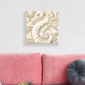 Taupe zeepaardje en bloeit aan de kust canvas afdruk (Insitu (Woonkamer))