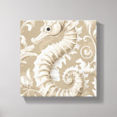 Taupe zeepaardje en bloeit aan de kust canvas afdruk (Voorkant)