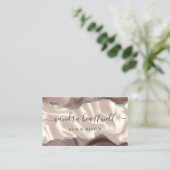 Taupe Zilver Agate Ivoren Luxe Visitekaartje (Staand voorkant)