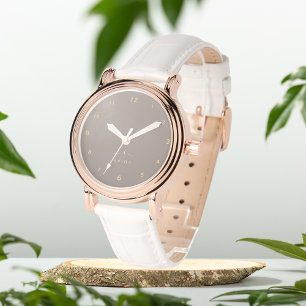 Taupe zilveren gepersonaliseerde eWatch Horloge