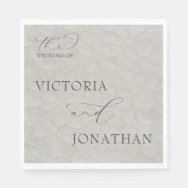 Taupe & Zwart Eenvoudig Elegant Servet