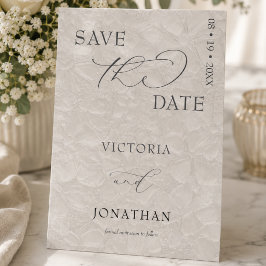 Taupe & Zwarte Eenvoudige Elegantie Save The Date