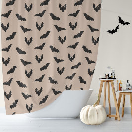 Taupe Zwarte Griezels Halloween Douchegordijn
