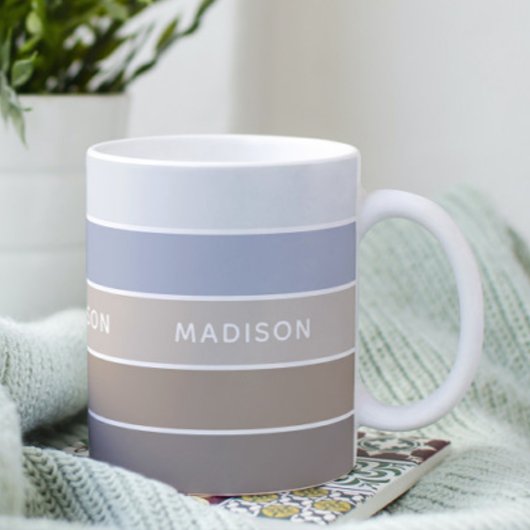 Taupel niet over ColorBlock gepersonaliseerde naam Koffiemok