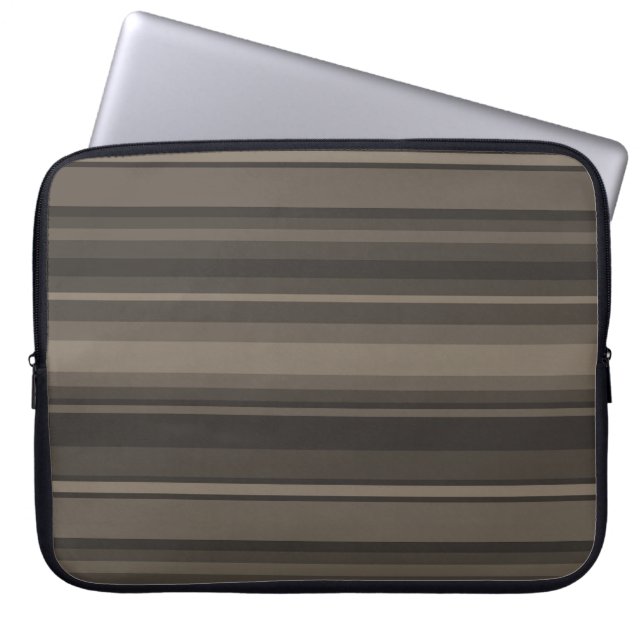 Taupstrepen Laptop Sleeve (Voorkant)