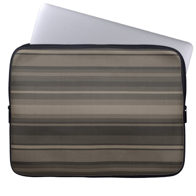 Taupstrepen Laptop Sleeve (Voorkant)