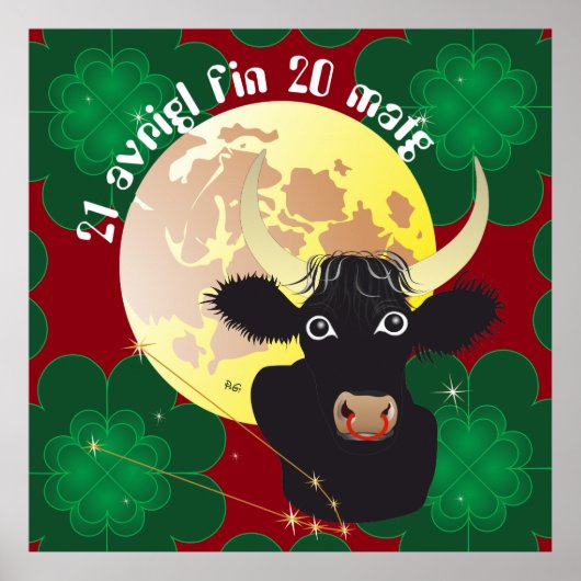 Taur 21 avrigl fin 20 matg Placat Poster (Voorkant)