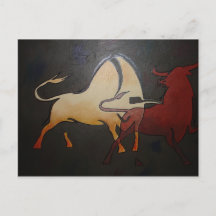 Taurean Bulls Animal Abstract Art