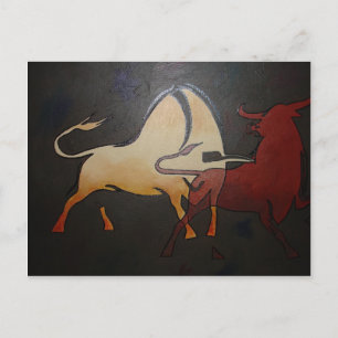 Taurean Bulls Animal Abstract Art Briefkaart