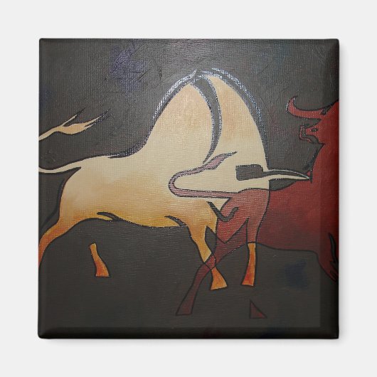 Taurean Bulls Animal Abstract Art Magneet (Voorkant)