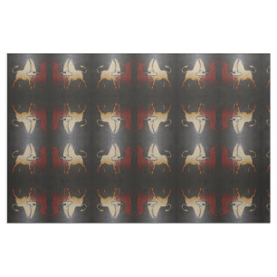 Taurean Bulls Animal Abstract Art Stof