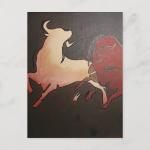 Taurean Bulls Animal Art Briefkaart