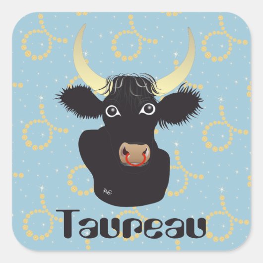 Taureau 21 avril au 20 mai Autocollants Vierkante Sticker (Voorkant)