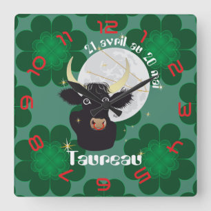 Taureau 21 avril au 20 mai Horloges Vierkante Klok