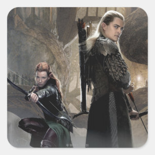 TAURIEL™ And LEGOLAS GREENLEAF™ Movie Poster 2 Vierkante Sticker