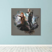 TAURIEL™ en LEGOLAS GREENLEAF™ Graphic Canvas Afdruk (Insitu (Houten vloer))