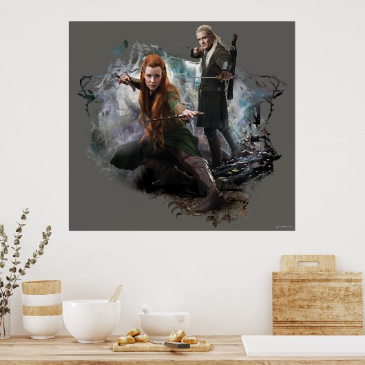 TAURIEL™ en LEGOLAS GREENLEAF™ Graphic Poster (Keuken)