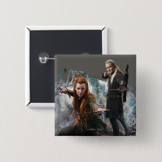 TAURIEL™ en LEGOLAS GREENLEAF™ Graphic Vierkante Button 5,1 Cm (Voorkant /achterkant)