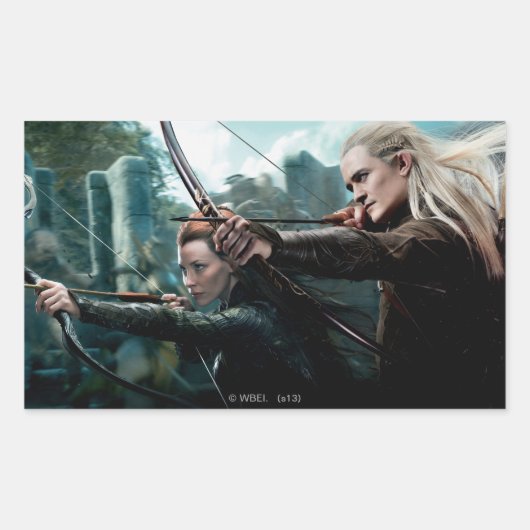 TAURIEL™ en LEGOLAS GREENLEAF™ Movie Poster Rechthoekige Sticker (Voorkant)