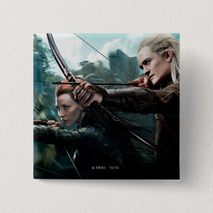 TAURIEL™ en LEGOLAS GREENLEAF™ Movie Poster Vierkante Button 5,1 Cm