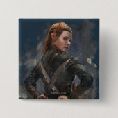 TAURIEL™-schets Vierkante Button 5,1 Cm (Voorkant)