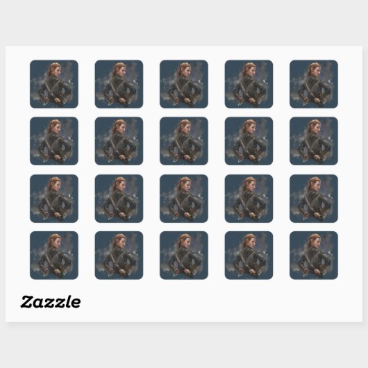 TAURIEL™-schets Vierkante Sticker (Vel)