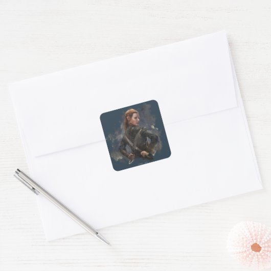TAURIEL™-schets Vierkante Sticker (Envelop)