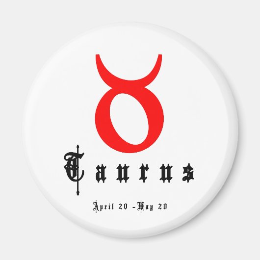TAURUS, 20 april - 20 mei Magneet (Voorkant)
