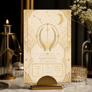 Taurus 40e verjaardagsuitnodiging Champagne Goud Kaart