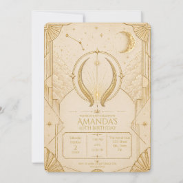 Taurus 40e verjaardagsuitnodiging | Champagne Goud Kaart
