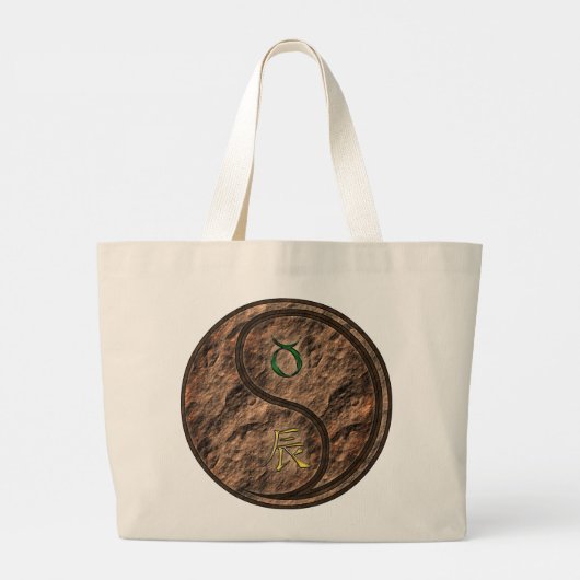 Taurus & Aarde Draak Grote Tote Bag (Achterkant)