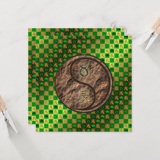 Taurus & Aarde Draak Kaart (Voorkant / Achterkant in situ)