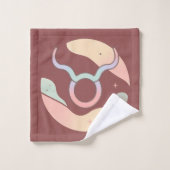 TAURUS, abstract ontwerp van het sterrenbeeld, Bad Handdoek (Wasdoekje)