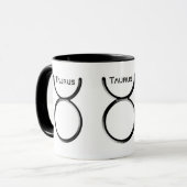 TAURUS, abstract ontwerp van het sterrenbeeld, Mok (Voorkant links)