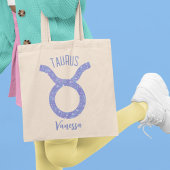  Taurus Astrologie Sign Paars Gepersonaliseerd Tote Bag