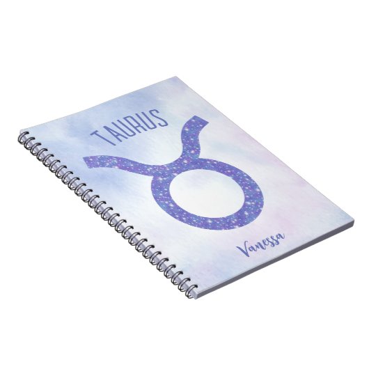  Taurus Astrologie Sign Speciaal Paars Notitieboek (Rechterzijde)