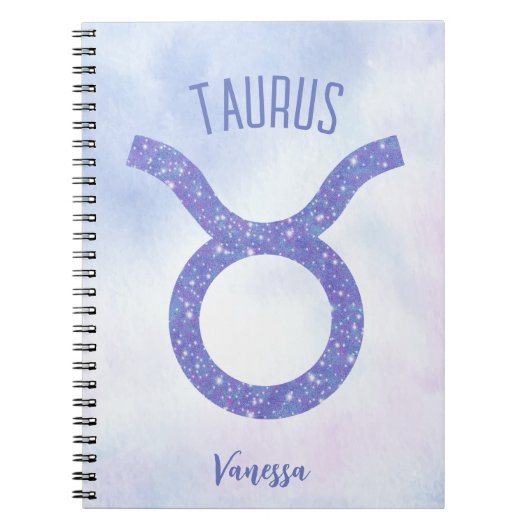  Taurus Astrologie Sign Speciaal Paars Notitieboek (Voorkant)